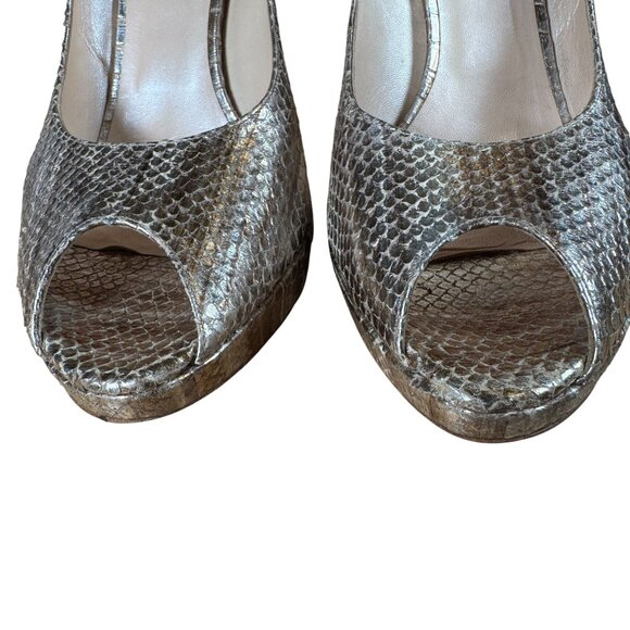 Christian Dior Escarpin Python Metallic Platform Stiletto Pumps Heels Size 41 - Picture 9 of 14
